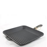 pánev d28x28cm gril, MAYSTERNYA litina s dř.drž.