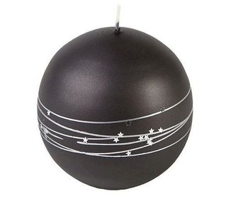 Svíčka koule 80 GALAXY černá/stříbrná, 27hod.