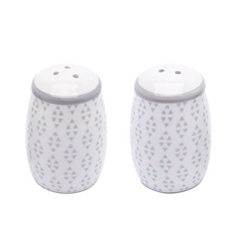 slánka+pepř. 2-dílná, bílo-šedá,DB, keramika