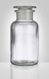 dóza-prachovnice  500ml-kul.čirá, zabr.víko, sklo