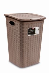 koš 50l na použ.prádlo,mocca ratan, 54,5x38x37cm,ELEG.