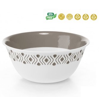 mísa d29cm TOSCA, v.13cm, bílo-béž. plast