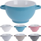 miska 680ml, polév., 6BAREV, VROUBEK, 2ucha, keramika