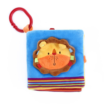 kniha plyšová BABY lev s klipem