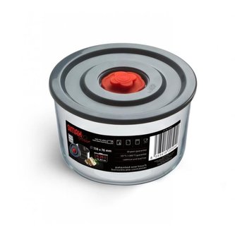 dóza 1,00l, plast.víko s vaku-pumpou, sklo SIMAX