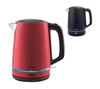 konvice var. 1,7l B-4900 SYLVA črvená/černá, podsv.pásek