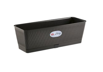 truhlík 50cm grafit LIBERTY+miska,š18,v.16cm, plast