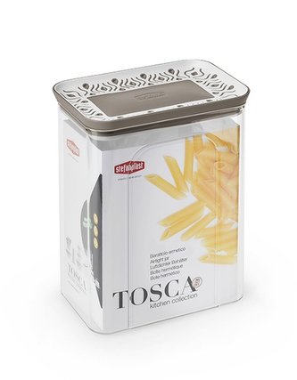 dóza 2,2l, 10x15,5x19,5cm, TOSCA, bílo-béž., plast