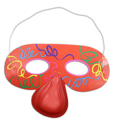 škraboška s plastovým nosem, 6 ks v sáčku