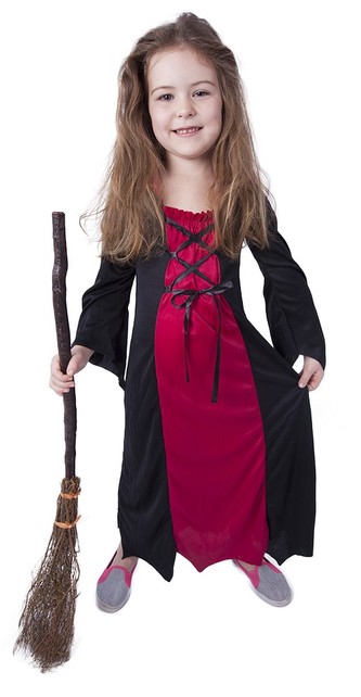 Dětský kostým bordó čarodějnice (S), Čarodějnice / Halloween