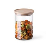 dóza 0,80l, d96x145mm, sklo+dřev.víčko SIMAX