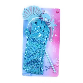 sada mořská víla s rukavicemi modrá