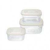 box-sada 3ks, 2,5l, 1,5l, 0,95l, čtverec krém., plast