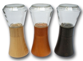 mlýnek FARO na koření, sklo+mořené dřevo