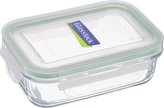 dóza 0,40l GLASSLOCK obd., sklo+víčko, tyrk.plast