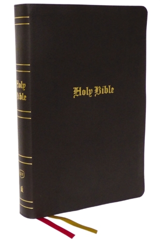 KJV Holy Bible, Super Giant Print Reference Bible, Brown, Bonded Leather, 43,000 Cross References, Red Letter, Thumb Ind