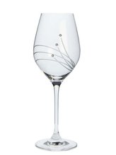 sklen. 360ml, 2ks, 30538, d8x22,5cm, Swarovski-víno