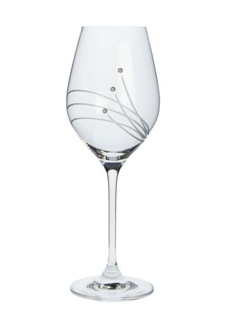 sklen. 360ml, 2ks, 30538, d8x22,5cm, Swarovski-víno