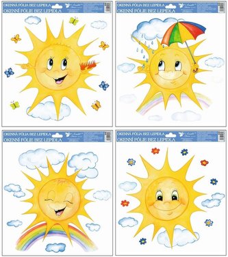 dekorace okenní SLUNÍČKA 30x30cm, ruč.mal., fólie