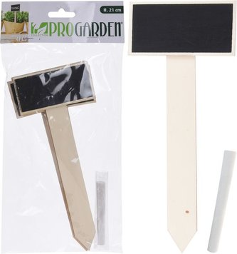 zápich cedulka zahrad. 21cm, s křídou, 4ks, dřevo
