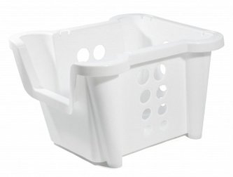 regál 1ks stohov. KRITA M, 37x28x22cm BÍLÝ, plast