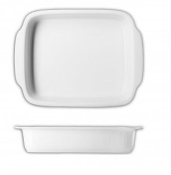 mísa 39x29x7,5cm, 2.jak.,ucha, bílá, sl.kost,, čes.porcelán