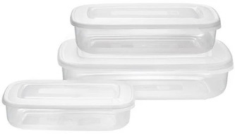 box-sada 3ks, 3,0l, 1,88l, 0,93l, krémový, bílý plast