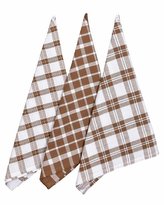 utěrka 3ks 70x45cm KÁRO hnědé-kuch., 100%bavlna