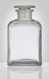 dóza-prachovnice  500ml-čtv.čirá, zabr.víko, sklo