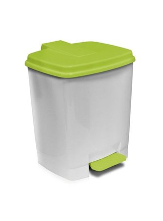 koš odp.15l GOLIÁŠ 30x32x38cm-hruš.zel.+měs.šedá, pedálový
