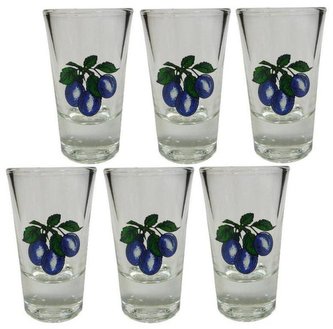 sklen.  25ml, 6ks, ŠVESTKY 3malé, panák