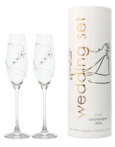 sklen. 210ml, 2ks, 100, weding set, d6,6x26,3cm, Swarovski-flétna