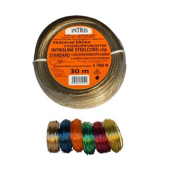 šňůra 30m LANKO OCEL+svorky STANDARD