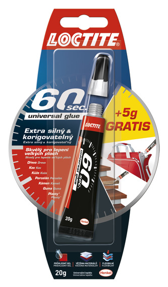 Loctite 60 Sekund univerzální lepidlo + 5 g GRÁTIS 25 g