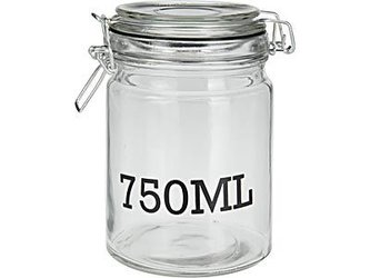 dóza 0,75l d10x15cm,  750 ML, patentní, sklo