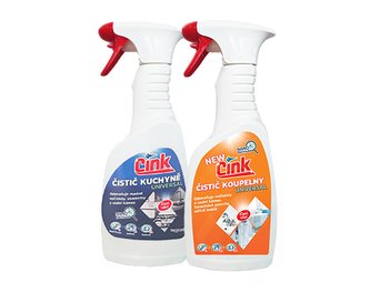 Cink čistič kuchyně & čistič koupelny Balíček univerzálních sprejů 500 ml + 500 ml