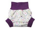 Natahovací svrchní kalhotky PUL - Fialové kopretiny__VELIKOST:XL (12-18kg)