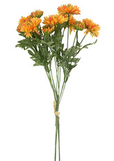 Jiřina, puget, barva oranžová. Květina umělá.