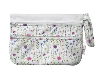 Pytel dvoukomorový (PUL) - Fialové kopretiny XS