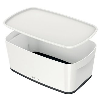 Úložná krabice s víkem Leitz MyBox, S bílá/černá