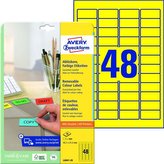 Snímatelné etikety, žluté, 45,7 x 21,2 mm, 960 ks