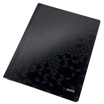 Desky s rychlovazačem "Wow", černá,  A4, laminovaný karton, LEITZ