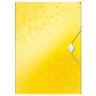 Desky s gumičkou "Wow", žlutá, A4, PP, LEITZ