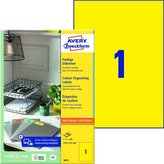 Žluté univerzální etikety, 210 x 297 mm, 100 ks