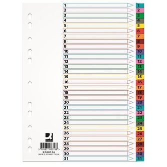 Papírový rozlišovač Q-Connect ,A4,bílý ,1-31