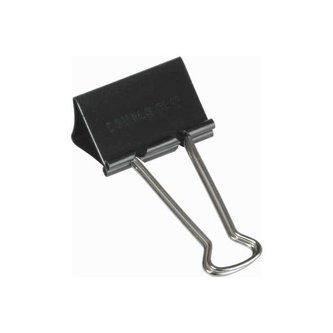 Kovové klipy, 41 mm, černé, 12 ks