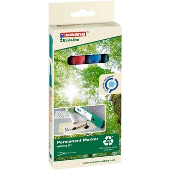 Permanentní popisovač Edding Ecoline 21, 4 barvy