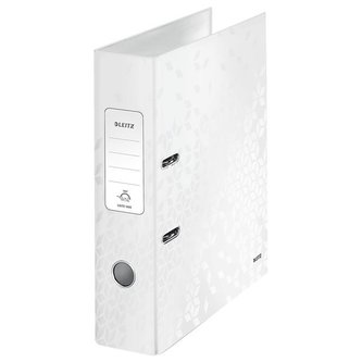 Pákový pořadač "180° WOW", bílá, 80 mm, A4, polaminovaný karton, lesklý, LEITZ