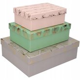 Dárkové krabice - sada, vzor květin, 3 ks