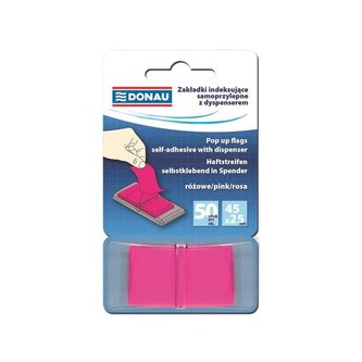 Samolepicí záložky Donau - fóliové,25x45mm, růžové